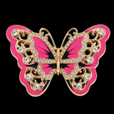 Pink Butterfly Belt Buckle Rhinestone Glitter Butterflies