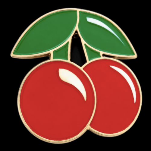 Lucky Cherries Belt Buckle Red Cherry Pewter Metal Buckles