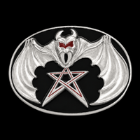 Pentagram Belt Buckle Pentagon Bat Vampire Evil Gothic Star Buckles Belts