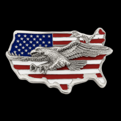 United States America USA Map Bald Eagle Belt Buckle Buckles
