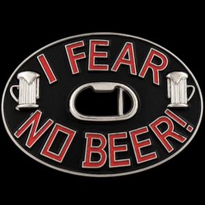 Hebilla de cinturón I Fear No Beer Bottle Opener Funny Bar Jokes Cool Buckles