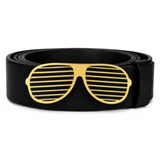 Yellow Sun Glasses Shades Shutter Cool Belt Buckle