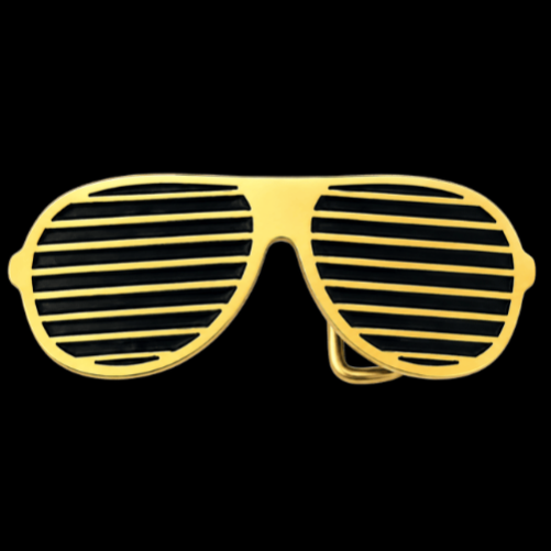 Yellow Sun Glasses Shades Shutter Cool Belt Buckle