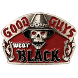 Tête de mort squelette gothique, les bons gars portent des boucles de ceinture noires