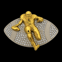 Belt Buckle Football Player American Sports Game Rhinestones Buckles