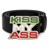Kiss My Ass Italian Flag Funny Joke Humor Belt Buckle