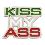 Kiss My Ass Italian Flag Funny Joke Humor Belt Buckle