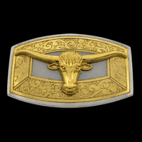 Cool Texas Longhorns Cow Steer Western Belt Buckle