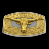 Cool Texas Longhorns Cow Steer Western Belt Buckle