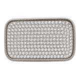 Boucles de ceinture Disco rétro blanc froid rectangulaire en strass