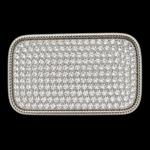 Boucles de ceinture Disco rétro blanc froid rectangulaire en strass