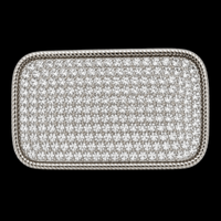 Rhinestone Rectangular Cool White Retro Disco Belt Buckle Buckles