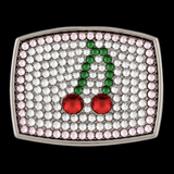 White Rhinestone Cherries Hot Cherry Pop Belt Buckles