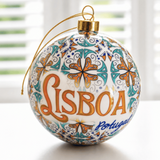 Traditional Portugal Lisboa Tiles Themed Christmas Double Sided Ornament