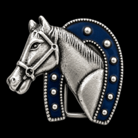 Belt Buckle Horseshoe Western Equestrian Rider Horse Buckles