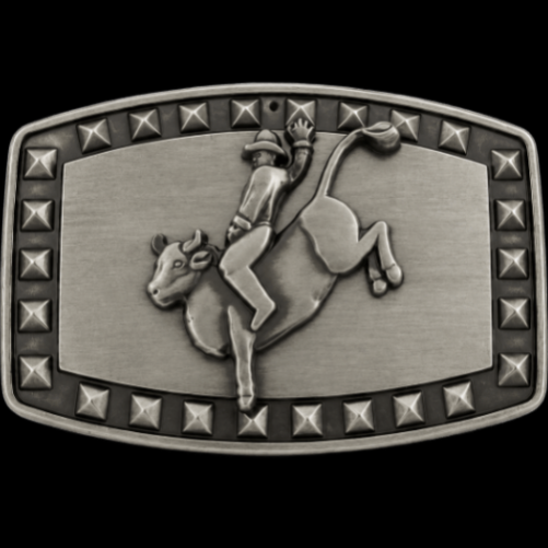 Boucle de ceinture cloutée Western Cowboy Rodeo Bull Rider Rancher
