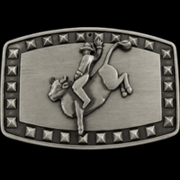 Boucle de ceinture cloutée Western Cowboy Rodeo Bull Rider Rancher
