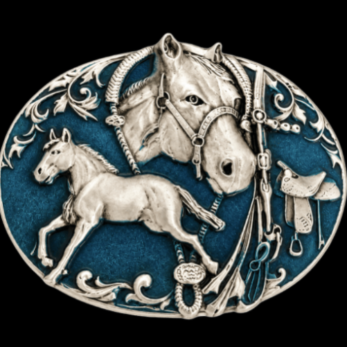 Horse Saddle Hat Boots Rodeo Cowboy Cowgirl Western Belt Buckle