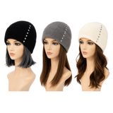 Women's Knit Winter Beanie Hats With RhinestoneEmbellishments