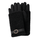 Women’s Sherpa Fleece Winter Gloves with Buckle Strap