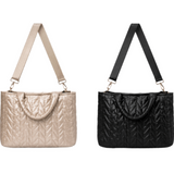 Nylon Quilted Large Women's Fashion Puffer Tote Bag Handbag