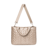 Nylon Quilted Large Women's Fashion Puffer Tote Bag Handbag