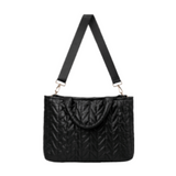 Nylon Quilted Large Women's Fashion Puffer Tote Bag Handbag