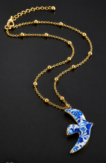 Ensemble de bijoux, collier et boucles d'oreilles élégants et chics, couleur or, pendentif à la mode!