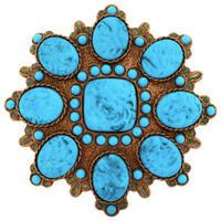 Boucle de ceinture fleur fleurs turquoise pierre bleue femmes boucles larges ceintures