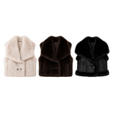 Chaleco de piel sintética Chaquetas sin mangas Prendas de abrigo peludas para mujer Moda de invierno