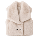 Chaleco de piel sintética Chaquetas sin mangas Prendas de abrigo peludas para mujer Moda de invierno