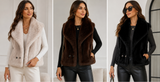 Chaleco de piel sintética Chaquetas sin mangas Prendas de abrigo peludas para mujer Moda de invierno