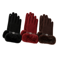 Women's  Gloves Faux Fur Trim Winter Fall Fashion Glove