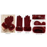 Women's  Gloves Faux Fur Trim Winter Fall Fashion Glove