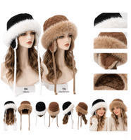 Ensemble de gants de chapeau d'hiver de style cosaque en fausse fourrure pour femmes