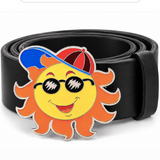 Boucle de ceinture Happy Face, soleil ensoleillé, tendance d'été, visière, chapeau, lunettes