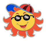 Boucle de ceinture Happy Face, soleil ensoleillé, tendance d'été, visière, chapeau, lunettes