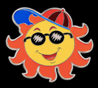 Boucle de ceinture Happy Face, soleil ensoleillé, tendance d'été, visière, chapeau, lunettes