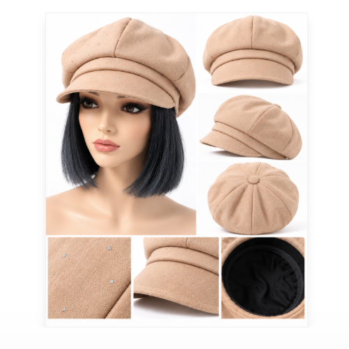 Women's Denim Newsboy Cap Visor Cabbie Retro Beret Summer Fashion Hat
