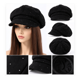 Women's Denim Newsboy Cap Visor Cabbie Retro Beret Summer Fashion Hat