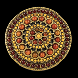 Rhinestones Shield Belt Buckle Maroon Brown Rhinestones Round Floral Circle Cool Belts & Buckles