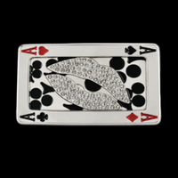 Four Aces Belt Buckle 4 Ace Rhinestone Lips Gambler Lucky Charm Buckles Belts