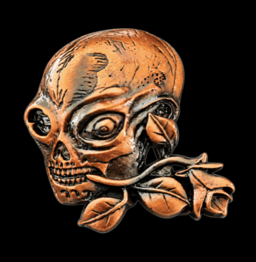 Skull Bones Evil Skeleton Flower Rose Belt Buckle Buckles