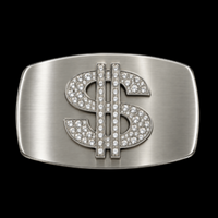 Belt Buckle Dollar Money Sign Big Rhinestone Buckles