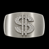 Belt Buckle Dollar Money Sign Big Rhinestone Buckles