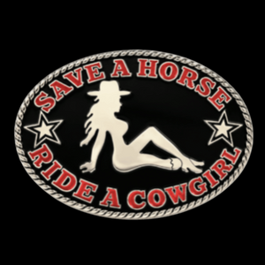 Belt Buckle Save Horse Ride Cowgirl Funny Western Buckles