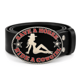 Belt Buckle Save Horse Ride Cowgirl Funny Western Buckles