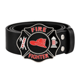 Belt Buckle Fireman Firefighter Firemen Fire Red Helmet Dept. Buckle Belts