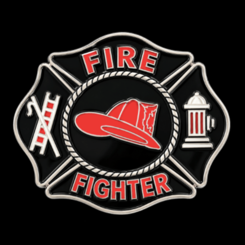 Belt Buckle Fireman Firefighter Firemen Fire Red Helmet Dept. Buckle Belts