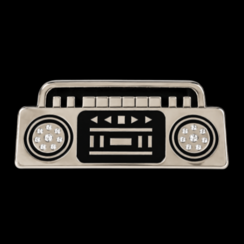 Radio Music Tape Cassette Deck Boom Box Vintage Hebilla de cinturón